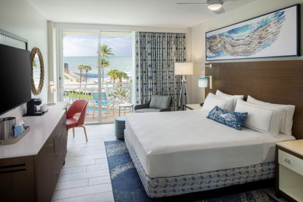 Image of the inside of a guest room at The Reach Key West Curio Collection by Hilton in Key West Florida